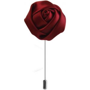 Broche Fleur Pour Cravate Homme - Fait Main - Bordeaux - Neuf