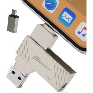 Sjzg-Clef Usb Iphone 512 Go-Clé Usb Pour Smartphone Otg Pour Iphone/Téléphone/Android/Ordinateu/Tablette/Pc-Cle Usb Pour Iphone Transfert Photos,Clé Usb 3.0 Transfert Type C Stockage Photos Vidéos,Ar - Neuf