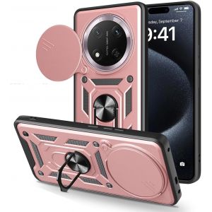Kal-Coque Pour Honor Magic7 Lite/Magic 7 Lite/Honor X9c Avec Anneau 360°, Coque De Protection Avec Cache Objectif, Étui De Protection Antichoc Avec Support Magnétique. Or Rose - Neuf