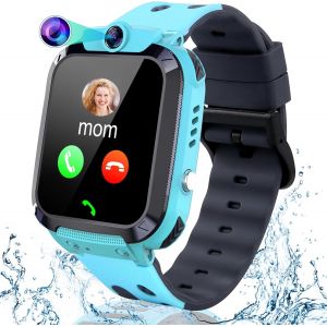 Gps Montre Enfants,Montre Intelligente Enfant Lbs Fille Garçon Téléphone Sos Voice Chat Appel Réciproque Écran Tactile Étanche Étudiants,Enfant Jouets Éducatifs 4-12ys - Neuf