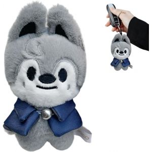 Kal-Stray-Kids Porte-Clés En Peluche De 10 Cm, Série Skzoo Porte-Clés En Peluche Pour Sac À Dos En Peluche, Pendentif De Sac, Porte-Clés (Loup Chan) - Neuf