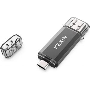 Clé Usb Type C 64Go 3.0 Otg Clef Usb 3.0 Et Usb C 64 Go 2 En 1 Cle Usb Flash Drive À Capuchon Pour Pc Et Huawei Xiaomi Smartphone Doté Type C Et Otg Activé (Noir) - Neuf
