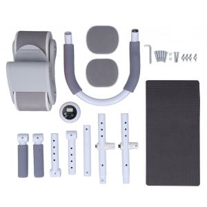 Roue Abdominale A Rebond Automatique, Coudiere Reglable, Poignee Droite En U, Equipement Pour Abdominaux, Pour La Maison, Gris - Neuf