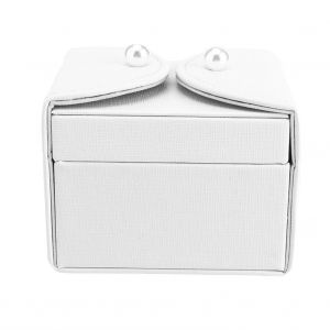 Boite De Rangement Simple En Cuir Pu Pour Bijoux, Etui Portable Pour Boucles D'oreilles, Bagues, Cadeau, Blanc - Neuf