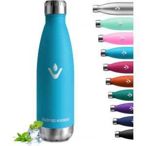 Gourde Isotherme 500ml, &Eacute;tanche, Gourde M&eacute;tal Sans Bpa, Bouteille D'eau Double Paroi, Bouteille Isotherme En Acier Inoxydable, Gourde Inox Pour Sport, Gym, &Eacute;cole, Bureau, Randonn&eacute;e - Neuf