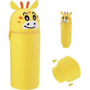 Maa-Trousse Girafe, En Silicone Souple, 2 En 1, Télescopique, Porte-Crayons, Kawaii, Pour Filles Et Garçons - Neuf