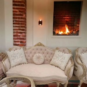 Un Salon Louis Xv En Bois De H&ecirc;tre Dor&eacute; Et Rose, Avec Coussins +Un Tapis Offert - Neuf