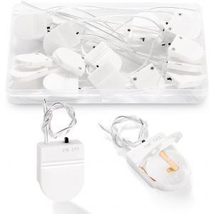 20 Pi&egrave;ces CRSupport de Batterie 1 x 3V Commutation Marche/Arret Interrupteur, Supports de Piles CR3V avec Interrupteur, Blanc - Neuf