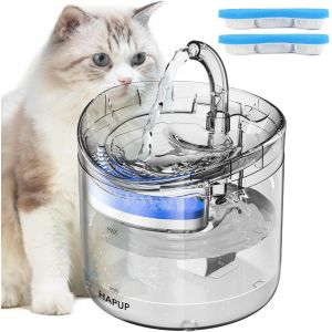 Automatique 1,8l Fontaines &Agrave; Eau Pour Chats Chiot Animaux Avec 2 Modes D'eau Intelligents 2 Filtre Charbon 1 Pompe Usb Silencieuse - Neuf