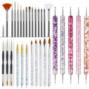 Kal-Ensemble De 31 Pinceaux À Ongles Pour Femme, Ensemble D'outils De Nail Art, Outils De Pointage Pour Extensions D'ongles, Stylo De Dessin D'ongles, Ensemble De Pinceaux De Gravure Légers Et Précis - Neuf