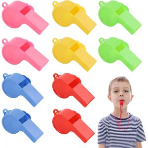 Acdsgd-20pcs Sifflets De Sport En Plastique, Sifflets Color&eacute;s Pour Enfants Avec Cordon, Sifflets En Plastique Color&eacute;s Pour Enfants Et Arbitres Id&eacute;al Pour Les Cours De Sport Et Les Entra&icirc;neurs, Les - Neuf