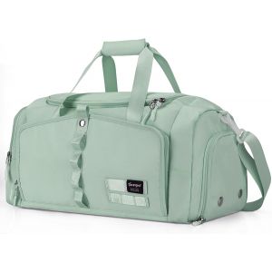 Nzqaf-Sac De Sport Pour Femme, 25l Petit Léger Sacs De Voyage Avec Compartiment Chaussure Et Poche Humide, Vert - Neuf