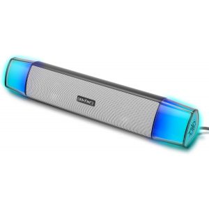 KYAOAYO-Enceintes Pc Theorem 3 Blanches, Barre De Son Pour Pc - Alimentation Usb, Barre De Son Sous Moniteur Avec Crête De 12 W, 5 Modes De Couleur, Contrôleur En Ligne - Enceintes Pour Pc De Bureau - Neuf