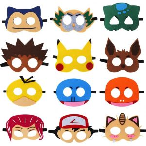 Mdy-Masque Deguisement Enfant, 12 Pièces Masques Anniversaire Fete, Cartoon Masques De Feutre Pour Carnaval, Cosplay Party, Noël, Halloween, Comme Cadeaux Pour Enfants - Neuf