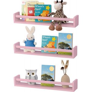 Étagère Murale Pour Chambre D'enfant - 40 Cm - En Bois Massif Rose - Étagère Flottante Pour Magazine, Chambre D'enfant, Salon, Chambre À Coucher, Cuisine - Neuf