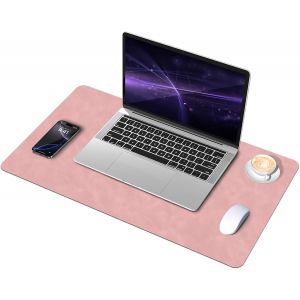 JGD-Tapis de Bureau Vieilli en Su&egrave;de et Cuir, Tapis de Bureau D'ordinateur Antid&eacute;rapant, Tapis de Souris et de Clavier Etanche, Sous Main Bureau pour le Bureau et la D&eacute;coration Int&eacute;rieure (Rose, 60x3 - Neuf