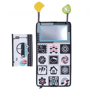 Livre-Miroir Pliable Pour Bebe, Jouet D'entrainement Visuel, Livre En Tissu Avec Anneau De Dentition, Pour Le Style De La Circulation Automobile - Neuf