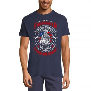 Homme Tee-Shirt Nous Pompiers - Nous Courons Vers Les Flammes 1897 - Drapeau Am&eacute;ricain - Us Firefighter - We Run Towards The Flames 1897 - American Flag - T-Shirt Vintage Cadeau Nouveaut&eacute; - Neuf