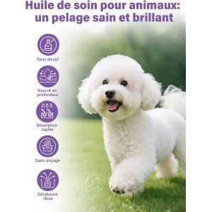 Pet Hair Care Oil With Lavender Scent|Tangle & Anti-Frizz,Shiny & Non Sticky|Contains Natural Oils|Care Oil For Dogs And Cats 30 Ml - Neuf