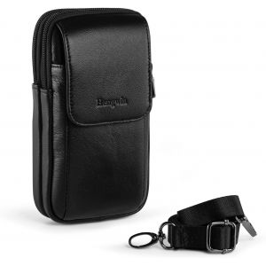 CAUC-Hengwin Sacoche Bandouli&egrave;re, Etui Ceinture Telephone, Pochette Smartphone, Sac Holster Homme, Attach&eacute; Telephone Portable, Sac Tactique Ceinture (Noir) - Neuf