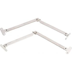 Lot de 2 Charni&egrave;res &agrave; Rabat en M&eacute;tal Complet, Charni&egrave;re Pliante 180&deg; pour Meubles, Portes et Supports de Couvercle, Robuste et Durable, Installation Facile, R&eacute;duction du Bruit, Nickel&eacute; - Neuf