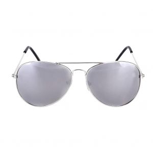 Lunettes De Soleil En Alliage De Lunettes De Soleil &Agrave; Cadre Ac De Protection Uv R&eacute;tror&eacute;fl&eacute;chissante (Verre Blanc &Agrave; Monture Argent&eacute;e) - Neuf