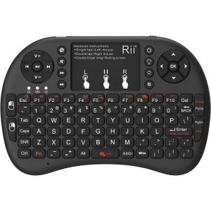 Mini Clavier Sans Fil 2,4 GHz Avec Pav&iquest;&iquest; Tactile, QWERTY Portable R&iquest;&iquest;tro&iquest;&iquest;clair&iquest;&iquest;, T&iquest;&iquest;l&iquest;&iquest;commande pour Ordinateur/PC/Tablette/Windows/Mac/TV/Xbox/PS3/Raspberry Pi (Noir) - Neuf