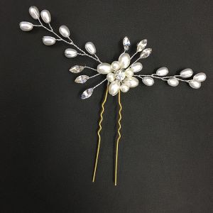 Épingles À Cheveux De Mariage, Pinces À Cheveux En Perles Et Strass, Accessoires Pour Cheveux En Forme De U, Épingle À Cheveux En Diamant Pour Demoiselle D'honneur, Femme Et Fille - Neuf