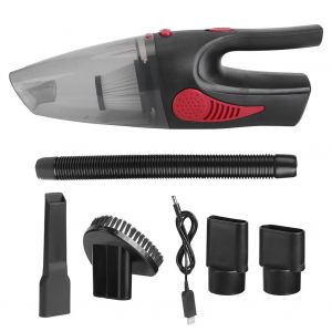 HJLIAN Aspirateur de voiture portable sans fil 120 W, double usage, aspirateur sec et humide, capteur de poussiere, chargement USB (noir) - Neuf