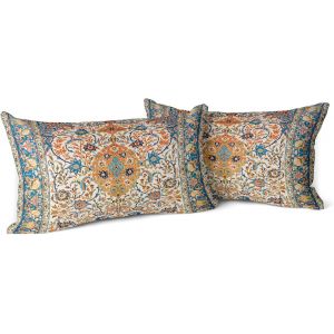 Eryi-Housse De Coussin 30x50cm Boho Ethnique Taie D'oreiller Lot De 2 Moderne Housses Coussins Mandala Motif Floral Taie Oreiller Boheme Décoratif Pour Chambre Fleur - Neuf