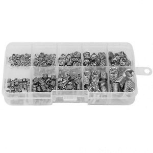 240Pcs Fileté Insert Fil Manchon Vis Filetage Réparation Kit Insert Fil Enroulé Fil Hélicoïdal Vis Filet - Neuf