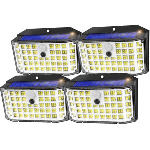 Sansh-Lampe Solaire Exterieur Jardin Detecteur De Mouvement 176led4 Unité Ip65 Capteur 270°3 Modes Lampe Extérieur Solaire Lumière Extérieure Solaire Lumiere Solaire Exterieur Spot - Neuf