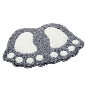 Tapis De Bain Antid&eacute;rapant,Tapis De Douche De Salle De Bain,Grands Pieds Hirsables,Tapis De Sol Absorbant,Paillasson (48 * 67cm,Gris) - Neuf