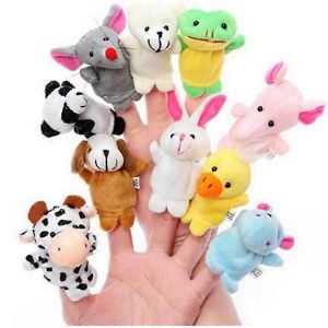 Lot de 10 petites marionnettes à doigts d'animaux - Neuf