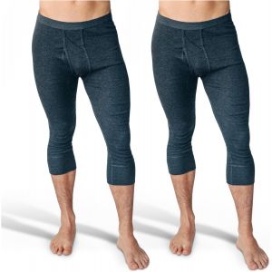 Jexnovashop-Cale&ccedil;on Long Coton, Pack De 2 Cale&ccedil;ons 3/4 Longs Hommes En C&ocirc;tes Fines, Taille S - 4xl, Avec Braguette Et Ceinture Douce, En Coton/Calson Long Pour Homme Jambes 3/4 Longues - Neuf