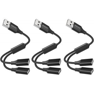 KAL-C&acirc;ble De Splitter Usb Usb Y Splitter Usb 2.0 Charge Du Cordon D'Alimentation D'Extension/Transfert De Donn&eacute;es Double Port Usb Expander Hub Adaptateur - Neuf