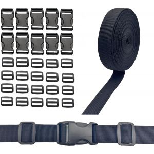 Jgd-Sangle En Nylon De 10 M&egrave;tres, Sangle De Poitrine Pour Sac &Agrave; Dos Avec 10 Boucles R&eacute;glables, 20 Boucles &Agrave; D&eacute;gagement Lat&eacute;ral, Sangles De Sac &Agrave; Dos Robustes Pour Bricolage, Loisirs Cr&eacute;atifs, R - Neuf