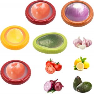 Chenquansarl-Lot De 5 Conteneurs De Stockage De Fruits, Réutilisable Boîte À Fruits, Boîte Conservation Pour Frigo Cuisine, Organisateur En Forme De Fruits Pour Avocat, Oignon Et Citron - Neuf