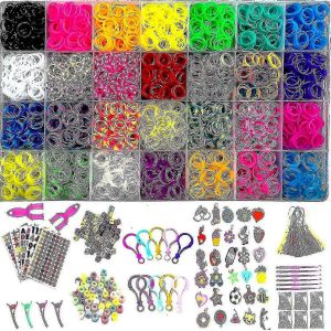 12000+ Élastiques Colorés Pour La Fabrication De Bracelets,Bricolage Artisanat Noël Cadeau Métier À Tisser Kit Ensemble - Neuf