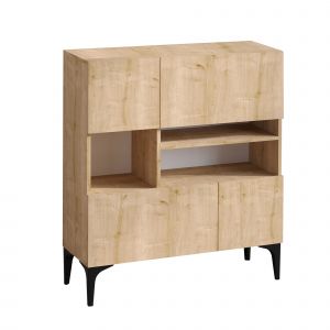 Buffet en bois "Krista" - 100 x 35 x 125 cm - Ch&ecirc;ne Saphir - Neuf