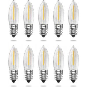Ampoule Led E10 Dimmable Bougie Arches,10-55v Ac E10 Ampoule Bougie Conique, 2200k Blanc Chaud 0.2w Ampoule Led Bougie Pour Arbre De Noël, Bougie Arches[Amp746461] - Neuf