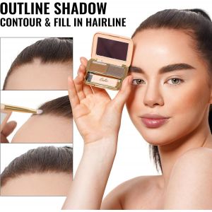 Palette &agrave; sourcils Waterproof-Gel &Agrave; Sourcils Longue Tenue Maquillage Sourcil Poudre Cire &agrave; Sourcils 2 IN 1, R&eacute;sultat Naturel Facile &agrave; colorer, Avec Pinceau Et Miroir (GoldenBlonde) - Neuf