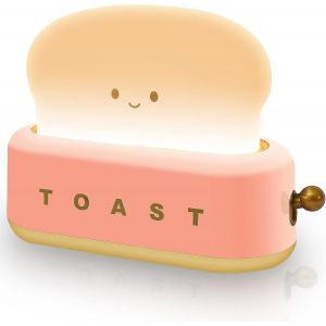 Grille-Pain Lampe Toast Night Light Pour Les Enfants Cute Toast Lamp Dimmable Portable Luminosit&eacute; R&eacute;glable Rechargeable Led Pain Veilleuse Avec Minuterie Enfants - Neuf