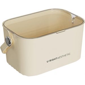Panier De Douche Portable 8L, Panier Rangement Salle De Bain Avec Couvercle Transparent & Trou De Vidange, Grande Capacit&eacute; Avec Poign&eacute;es Pour Accessoires De Douche Et Soins - Neuf