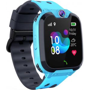 JGD-Montre Connect&eacute;e Enfant GPS T&eacute;l&eacute;phone, Montre GPS Enfant Gar&ccedil;ons Filles avec Appel Bidirectionnel Voice Chat Familial SOS IP68 Cam&eacute;ra Jeux Mode Classe R&eacute;veil, Montre Intelligente Enfants Cadeau - Neuf