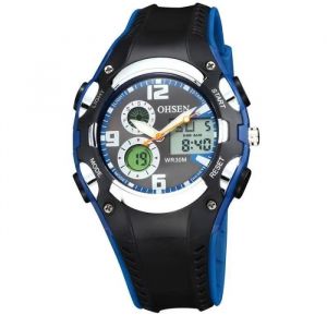 Montre Enfant Garçon Étanche En Caoutchouc - Digital & Analog - Chronomètre - Alarme - Rétroéclairage - Neuf