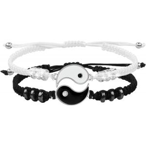 Asas-Bracelets Meilleur Ami Pour 2 Bracelet À Cordon Ajustable Yin Yang Pour Bff Relation D'amitié Petit Ami Petite Amie Cadeau De La Saint-Valentin - Neuf