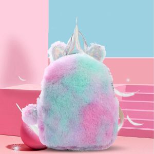 Cartable Fille Licorne Peluche Sac À Dos Enfant Fermeture Éclair Léger Ecole Backpack Pour École Filles Garçons Scolaire Sac Avec Trousse Scolaire Sac - Neuf