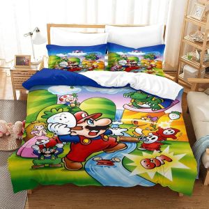 Ensembles De Housse De Couette Super Mario Ensemble De Literie Avec Fermeture &iquest;&iquest;Clair Pour Enfants Adolescents Pi&iquest;&iquest;Ces Housse De Couette Douce Pour La - Neuf