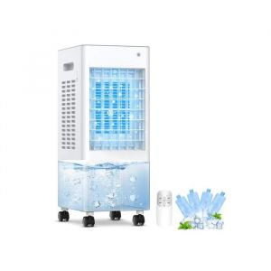 Rafra&icirc;chisseur d'Air &Eacute;vaporatif Mobile 4-en-1 Humidificateur Purificateur Ventilateur 8L Silencieux avec T&eacute;l&eacute;commande Blanc - Neuf